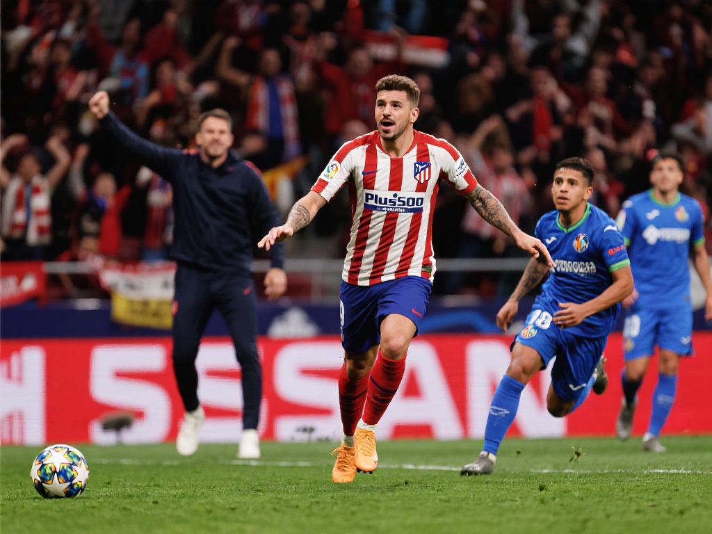 “小西蒙尼双响助马竞5-0大胜赫塔费晋级国王杯4强” 马德里竞技在国王杯比赛中的激情演绎让球迷